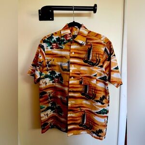 Vintage Van Cort Mens Size Small Short Sleeve Button Down Hawaiian Shirt 🌴